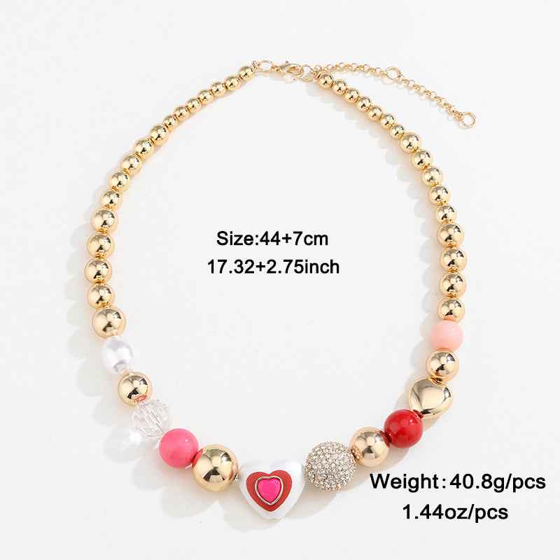 Heart Peach Pearl Bracelet - Fashion Original Design Combination Suit